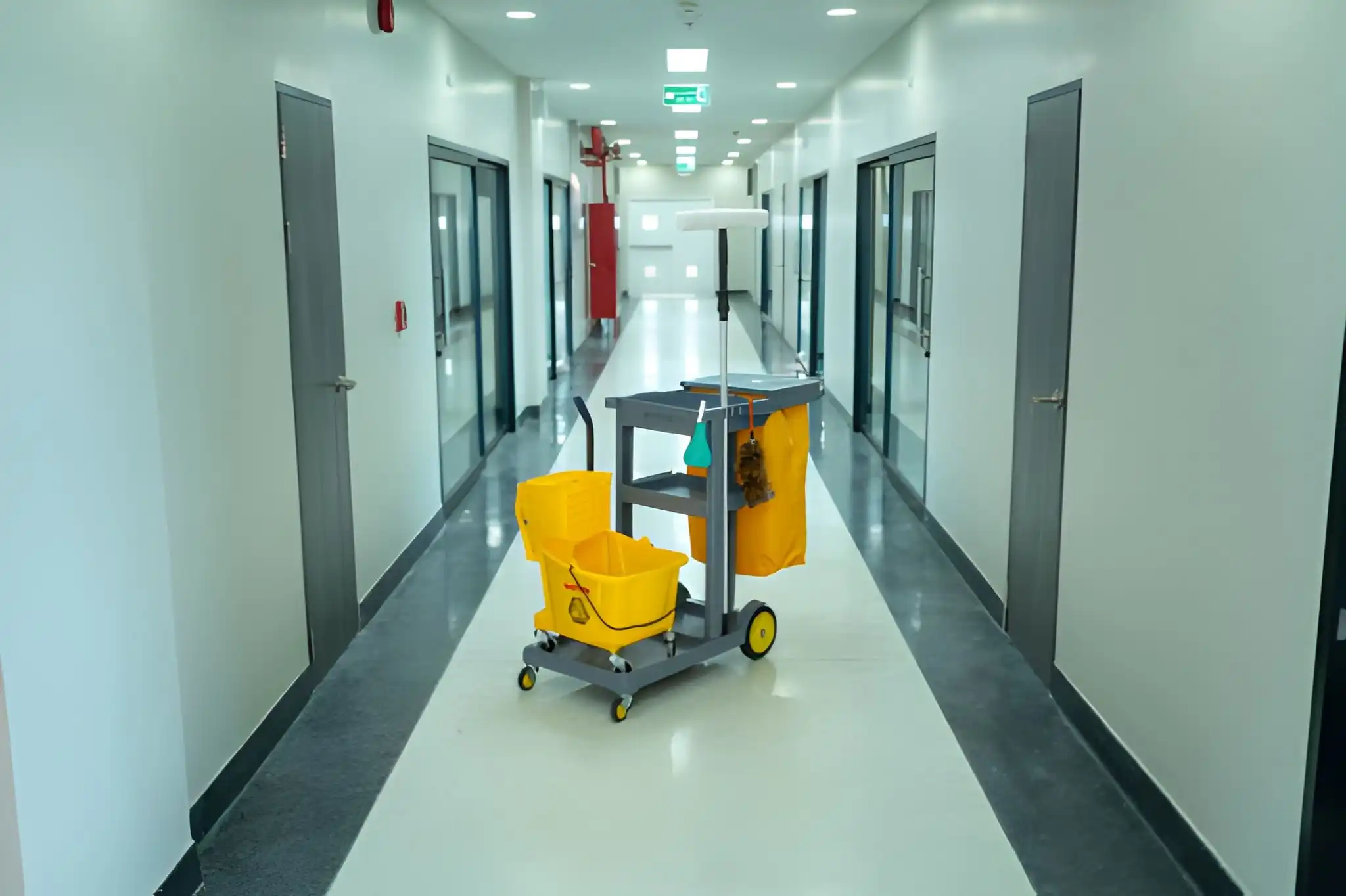 مساحة مكتبية حديثة تحتاج إلى خدمة تنظيف للشركات والمنشآت